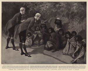 Extremes Meet, Refreshments Sent to the Gins and Piccaninnies After a Corrobboree Before the Royal Tourists at Brisbane by Gordon Frederick Browne